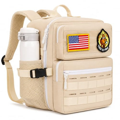 9L Mini Tactical Backpack for Men Women,Small Military Tactical Backpack for Sport,Gym,Hiking,Travel,Camping (Beige) - color: Beige