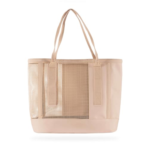 MISSION Outdoor Cassi Lightweight Beach Tote Bag with Waterproof Bottom and Coated Mesh for Beach Boat Pool Sports | Outdoor - color: Sandstone