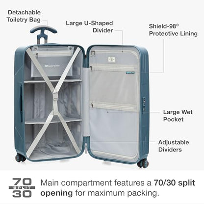 Traveler's Choice Ultimax II Polycarbonate Hardside Luggage with Spinner Wheels, Teal, 31-Inch Large Trunk - color: Teal, size: 31-Inch Large Trunk