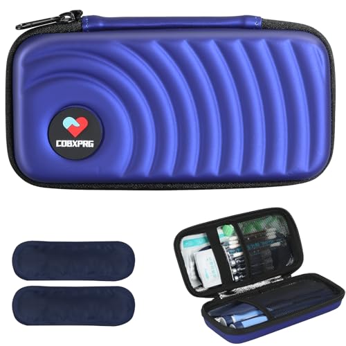 CDBXPRG Insulin Cooler Travel Case,Diabetic Cold Pack Organizer Bag with 2 Reusable Ice Packs for Insulin Pen and Other Medication Diabetic Supplies Purple - color: Purple