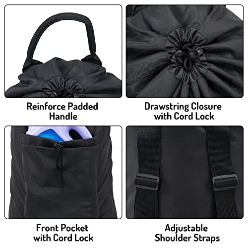 Seiritex Laundry Backpack Bag, Dirty Clothes Travel Laundry Bag with Shoulder Straps for College Dorm Room (Black) - color: Black