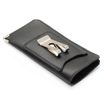 Orsus Soft Glasses Case with Belt Clip & Card Pocket, PU Leather Eyeglass Sunglasses Case Pouch Felt Lining - color: Black
