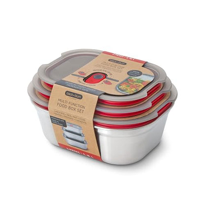 BLACK + BLUM Lunch Bowl Mixed Set - Reusable Meal Prep Containers for Picnic & Camping - Microwavable Stainless Steel Lunch Dinner Food Storage Box - Leak Proof Lid - Dishwasher Oven Safe - 20/30/40oz - size: Mixed Box Set (600ml / 900ml / 1.2L)