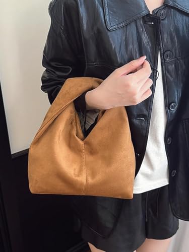 Slouchy Suede Crescent Crossbody Purses Women Cute Hobo Bags Trendy Satchels Underarm Shoulder Bag Travel Tote Handbag 2026 - color: B Suede Coffee-have Strap