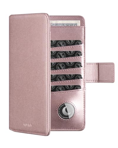 VULKIT Passport Holder with Airtag Holder RFID Blocking Passport Wallet Travel Leather Passport for Women(Pearl Pink) - color: Pearl Pink