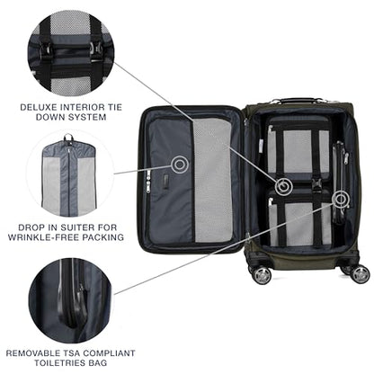 Travelpro Platinum Elite Softside Expandable Luggage, 8 Wheel Spinner Suitcase, TSA Lock, Men and Women, Pilot Green, 2-Piece Set (21/25) - color: Pilot Green, size: 2-Piece Set (21/25)