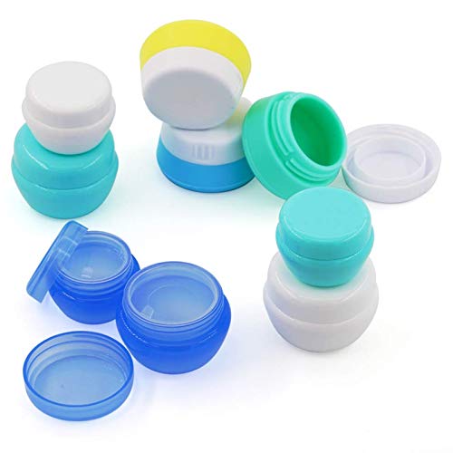 Cosywell Travel Containers Sets Silicone & PP Cream Jars for Toiletries Empty Lotion Leak-proof & TSA Approved Bottles Accessories with Hard Sealed Lids for Cosmetic Makeup Face Cream (9 Jars) - style: A-9 Jars Plastic-6 & Silicone-3