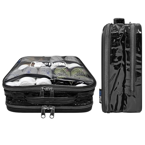Medium Travel Pill Bottle Organizer, Clear Medicine Bag, 2 Zipper Compartments with Divider and Mesh Pockets, Easy View of Medications, Medical Supplies, and Toiletries, PVC - Black - color: - Pvc Black, size: M (Pack of 1)