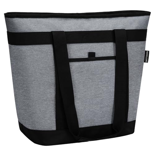 Insulated Cooler Bag, Reusable Grocery Bags for Hot/Cold Food, Thermal Food Delivery Bag for Beach, Travel, Picnics - color: Grey, size: 8"D x 20"W x 15"H