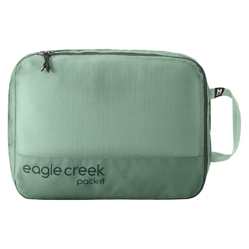 Eagle Creek Pack-It Reveal Clean/Dirty Cube M - Water-Resistant Dual Compartment Packing Cube With Internal Divider for Clean & Dirty Clothes - Travel Essentials - Willow Green - color: Willow Green