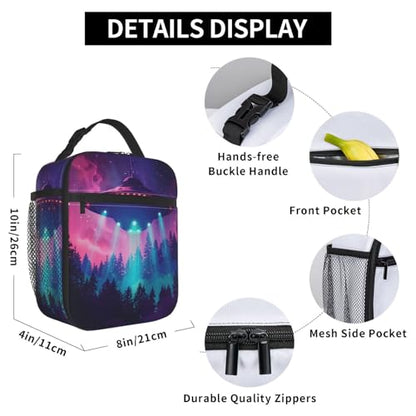 Insulated Lunch Box for Kids Boys Girls, Reusable Lunch Bag for School, Office, Work, Picnic, Travel, Cosmic UFO Lunch Box - color: lunch box 85