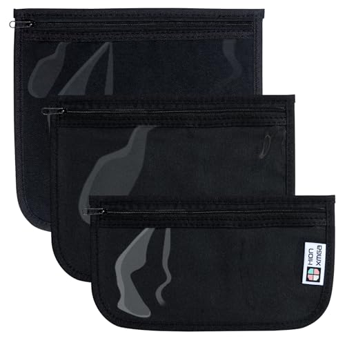 HIONXMGA TSA Approved Toiletry Bag, Set of 3 Clear Travel Toiletry Bag Quart Size Zipper Travel Pouch, Waterproof Makeup Cosmetic Bag for Women Men Kids Toiletries Carry on, Black - color: Black, Mixed Sizes