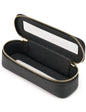 Popvibe Clear Makeup Bag Travel Cosmetic Case Transparent Toiletry Bag with Zipper, Portable Make Up Organizer Traveling Compact Car Bag for Essentials - color: Black, style: Slim Sleek