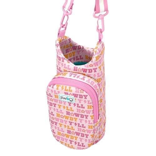 Swig Life Water Bottle Sling Bag, Water Bottle Holder with Adjustable Strap, Carrier Bag with Zippered Phone Pocket, Holds 36oz (Howdy Yall) - color: Howdy Yall