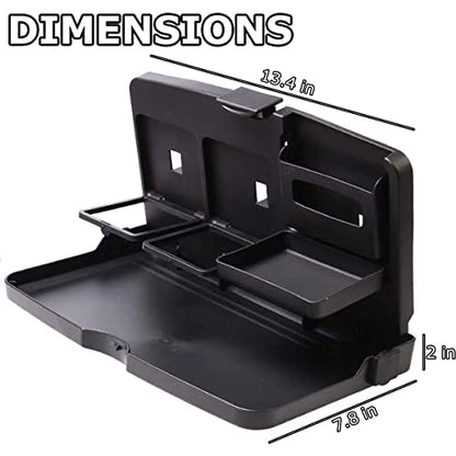 VaygWay Foldable Car Food Tray Holder Multi- Functional Portable Auto Food and Drink Tray – Black Eating Organizer Backseat Car Tray – Kids Table Holder Desk- Laptop, Meal (1 Pk Black) - color: 1 Pk Black