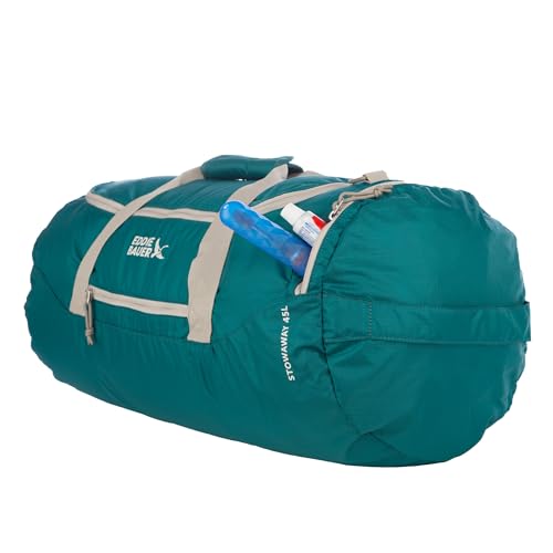 Eddie Bauer Stowaway Packable Duffel Bag | Travel | Foldable | Lightweight | Durable | Ripstop Polyester - color: Deep Sea
