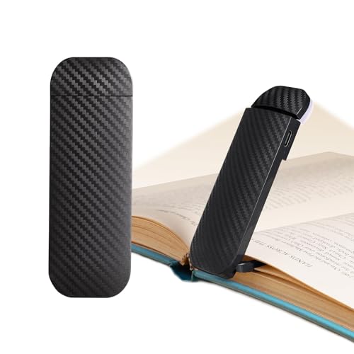 HEMONNKAM Book Reading Light, Rechargeable Clip on Booklight, Eye Caring 3 Color Temperatures & 5 Brightness Levels, Night Use for Bed, Long Lasting, Reading at Night in Bed, Mystic Black - color: Mystic Black