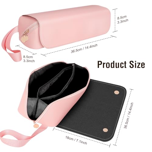 SS 2 in 1 Hair Tools Travel Bag with Heat Resistant Mat, Flat Iron Travel Case for Curling Iron, Hair Straightener, Fat iron, Waterproof Toiletry bag for Women, Pink - color: Pink