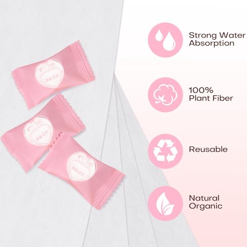 Disposable Face Towel 300 Count Instant Expansion Compressed Towel Tablets 9×7.5 Inch Washcloths for Women Compact Cloths Storage for Skincare Makeup Removal Facial Cleansing Gym Fitness (Pink) - color: Pink, size: 300 Count (Pack of 1)