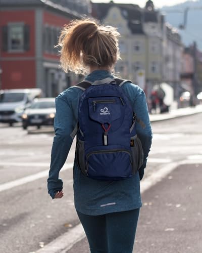 WATERFLY Small Lightweight Packable Backpack: 20l Ultra Light Foldable Travel Hiking Camping Daypack Day Pack for Man Woman - color: Dark Blue