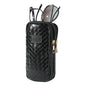 KINIVA Double Eyeglass Case for Men Women, 2-in-1 PU Dual Sunglasses Case, Scratch-Proof Travel Eyeglass Holder for Purse Car - style: Black Woven