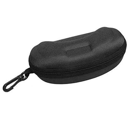Yamrots 2 Pcs Zipper Hard Sunglasses Cases Portable Travel Eyeglasses Cases with Plastic Hook - color: Black
