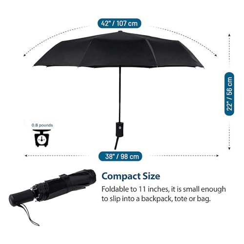 SY COMPACT Travel Umbrella - Windproof Automatic Compact Umbrella for Rain, Lightest 8-Rib, Small, Strong & Portable, Durable Grip, Fits Backpack & Car, Factory Direct (UV Available) - color: UPF-Flower red