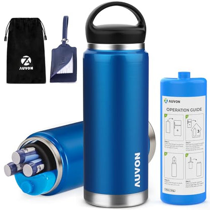AUVON Insulin Cooler Travel Case Keeps Insulin Cool up to 44H for 3–5 Pens, Gel Ice Pack & Pouch Protect Medication from Freezing, Diabetes Travel Case with Handle & Medical ID Tag, TSA Approved