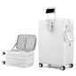 HanTrip Hard Shell Expandable Luggage Sets 2 Piece with Spinner Wheels Cup Holder, Top Opening Lightweight Luggage Rolling Suitcase with Lock, Carry On And Checked Luggage Set 2 Piece (White, 20/28) - color: White, size: Expandable 2-Piece Set(20/28)
