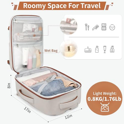 ZOMFELT Travel Backpack for Women Men, Carry On Backpack, TSA 15.6inch Laptop Backpack Flight Approved, Personal Item Travel Bag Nurse Bag Casual Daypack for Weekender Business Trip, Khaki White - color: Khaki White
