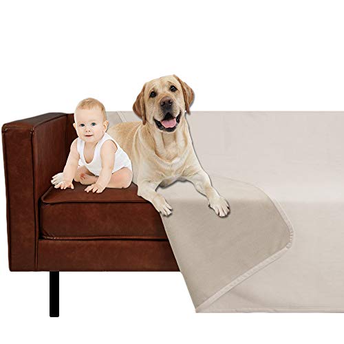 Ameritex Pet Bed Blanket Reversible 100% Waterproof Velvet Super Soft for Sofa and Bed (40x60 Inches, Cream+Beige) - color: Cream+beige, size: 40x60 Inches