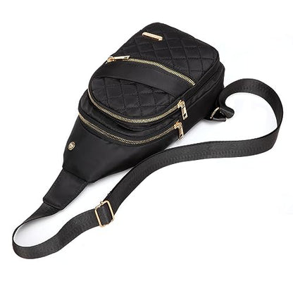 AOSTIHOT Small Sling Backpack for Women, Chest Bag Daypack Crossbody for Travel Sport Running Hiking Black - color: Black