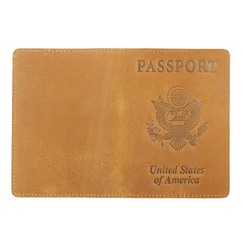 RFID Blocking Passport Holder Travel Wallet (Brown) - color: Brown