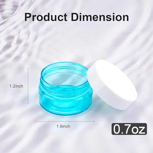 Cosywell Travel Cream Jars for Toiletries TSA Approved 0.7oz 4 Pack Refillable Cosmetic Containers Leak-proof Plastic Travel Size Containers with Lid for Lotion Makeup Cosmetics (4 color) - color: B-0.7oz 4Multicolor