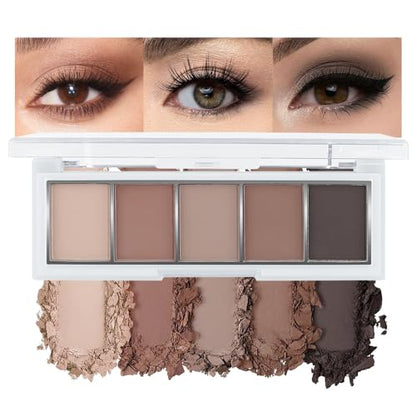 Matte Eyeshadow Palette, Cool Taupe Grey Brown Eye Shadow, Ash Brown Charcoal Eyeshadow, Soft Blendable Smokey Makeup, Long Lasting Waterproof Eyeshadow for Daily Office Smokey Look, Sombra de Ojos 06 - color: B06