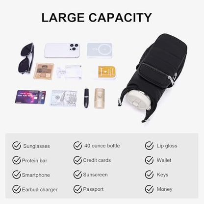 Water Bottle Bag 40 oz Crossbody Bag Insulated Carrier Purse Holder for Walking Hiking with Adjustable Strap - color: Black-2