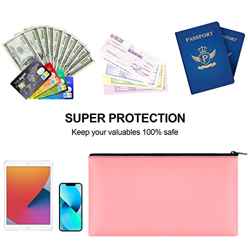 2 Pieces Money Bags with Zipper, 11x6.1 inch Money Pouch, Bank Bag, Cash Bag, Check Wallet, Cosmetics(pink) - color: Pink, size: 2 Pieces
