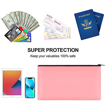 2 Pieces Money Bags with Zipper, 11x6.1 inch Money Pouch, Bank Bag, Cash Bag, Check Wallet, Cosmetics(pink) - color: Pink, size: 2 Pieces