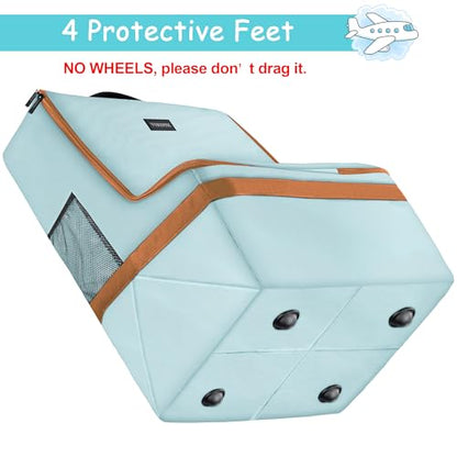 YOREPEK Padded Car Seat Travel Bag for Air Travel, Carseat Cover Backpack with Shoulder Straps, Large Carseat Gate Check Bag, Baby Travel Essential(Light Cyan) - color: Light Cyan
