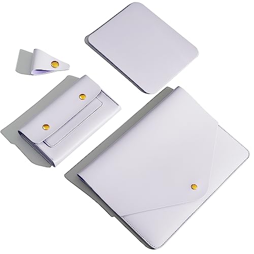 PU Leather Laptop Sleeve for 15.3 inch MacBook Air 2023 2024, Surface Book 13.5, Surface Laptop Studio - Light Purple - color: Light Purple, size: 14-15 Inch