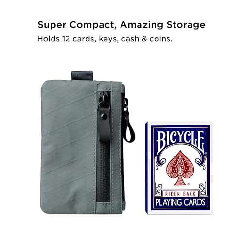 ALPAKA Zip Pouch Slate Grey X-Pac X21 - RFID-Blocking Small Cash and Card Zip Wallet with Carbon Neutral, Weatherproof Fabrics, EDC Pouch for Men Travel - color: Slate Grey-1