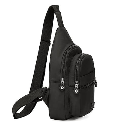 Banelu Small Sling Backpack Crossbody Bags for Women Men, Small Sling Bag Cross Body Bag Fanny Packs Crossbody Purses - Black - color: Black