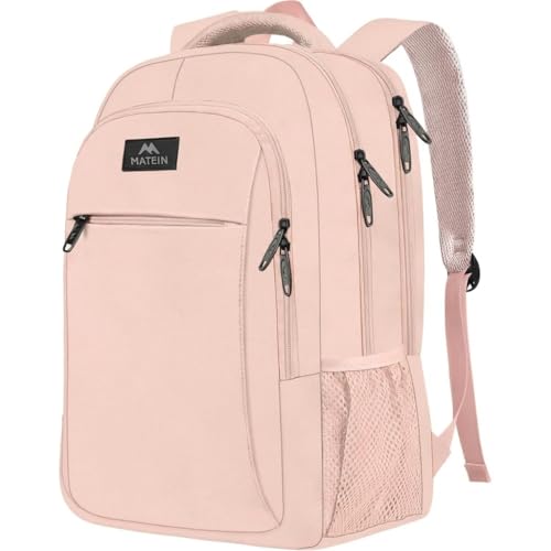 MATEIN 15.6 inch Laptop Backpack, Cute Slim Computer Travel Backpack, Carry On Casual Daypack Bag Gifts for Women Teacher Nurse, Pink - color: Pink, size: 15.6 Inch
