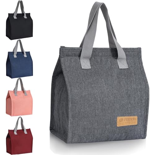 Lunch Bag for Women/Men,Waterproof Reusable Portable Lunch Tote,Lunch Box Bag.Thermal Cooler Bag Ideal for Work/Party/l/Travel/Picnic (Light Gray) - color: Gray