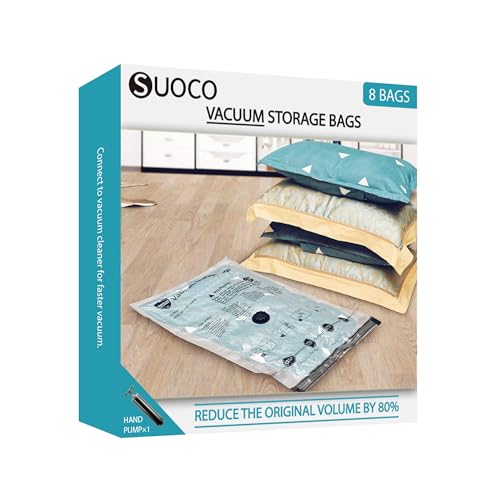 Vacuum Storage Bags, Compression Packing Space Saver Seal Bags for Clothing Bedding Comforters Blankets Pillows, 8 Combo - size: 8 Combo