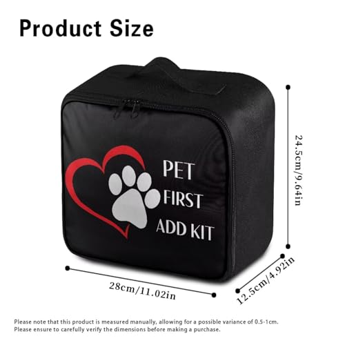First Aid Kit Bag Pet Paw Hearts Print Empty Medic Bag for Pet Friendly Households and Outdoor Adventures Featuring Wear Resistant Material Breathable Construction Easy Access - color: Pet Paw Hearts