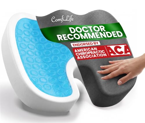 ComfiLife Premium Gel & Memory Foam Seat Cushion – Doctor Recommended Office Chair Cushion, Car Seat Cushion – Chair Cushions for Back & Sciatica Pain Relief – Seat Cushions for Office Desk (Charcoal) - color: Charcoal, size: Large