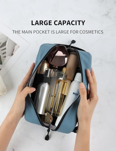 GOX Small Travel Toiletry Bag, Dopp Kit Case For Men, Multifunction Cosmetics Organizer Pouch (Haze Blue) - color: Haze Blue