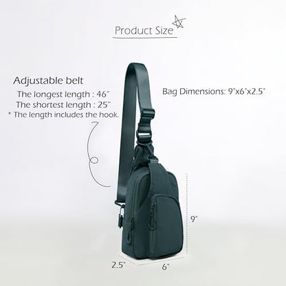 ODODOS Sling Bag with Adjustable Straps Crossbody Chest Bag Lightweight Backpack for Casual Traveling Hiking - color: Sea Moss