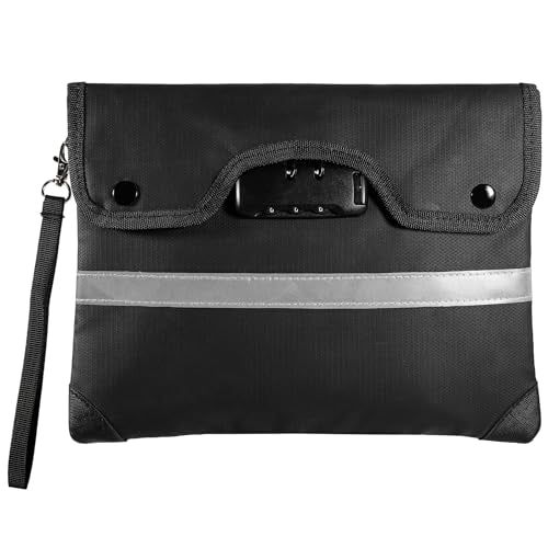 HOMELYLIFE Fireproof Docuement Bag, A5(11.4*8.5'') 6200°F Fire & Waterproof,Extra Thick Fireproof Cotton Lined for Home/Office,Secure Storage for Valuables,Cash,Contracts,Jewelry & Important Documents - size: A5 (11.4*8.5*1in)